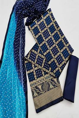 Blue woven chanderi salwar 2