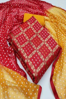 Red woven chanderi salwar 1