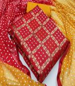 Red woven chanderi salwar