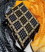 Black woven chanderi salwar