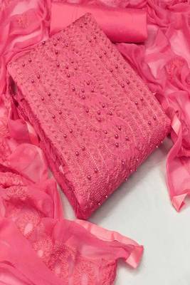 Pink embroidered cotton salwar 1