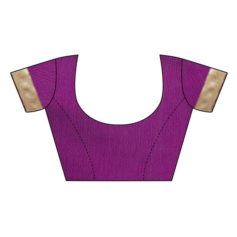 Purple woven banarasi silk saree with blouse