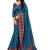 Blue woven cotton saree with blouse