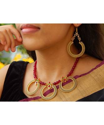 Maroon agate necklace-sets 1