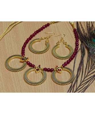 Maroon agate necklace-sets 2