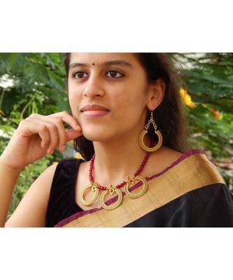 Maroon agate necklace-sets 3