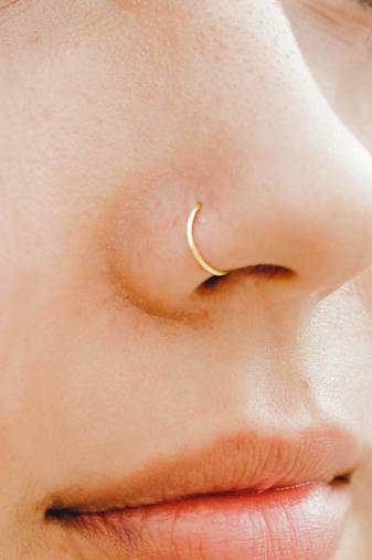 Combo of 2 circular gold plated designer nose ring