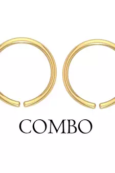 Combo of 2 circular gold plated designer nose ring
