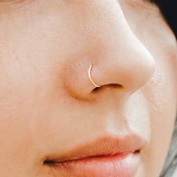 Combo of 2 circular gold plated designer nose ring 3