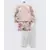 Floral Print Kurta with Peach Jacket and Pants