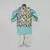 Off White Print Jacket with Blue Kurta and Dhoti