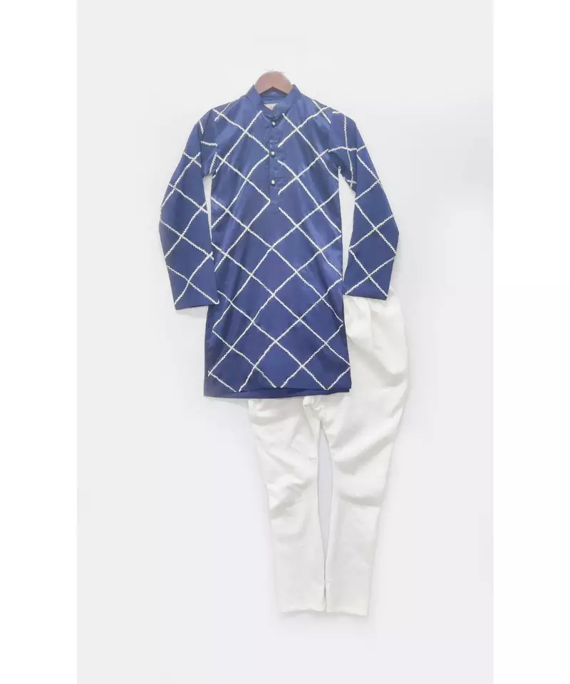 Blue Silk Kurta and Chudidar
