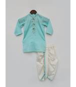 Blue Silk Kurta with Dhoti for Boys