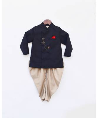 Blue Plain Bandhgala For Boys 1