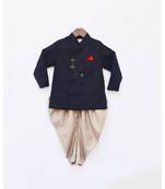 Blue Plain Bandhgala For Boys