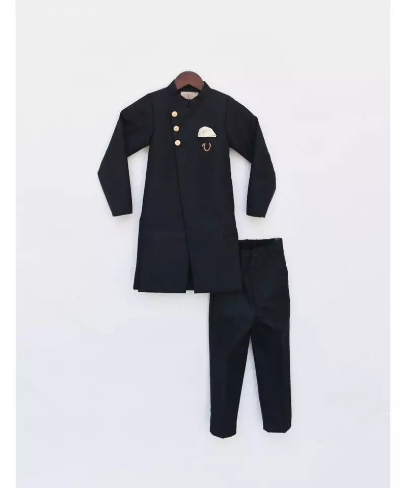 Black Ajkan with Initial and Pant