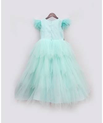 Aqua Green Net Gown or Girls 2
