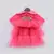 Hot Pink High Low gown with Sequined Cape