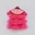 Hot Pink High Low gown with Sequined Cape