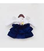 Off white and Dark Blue Silk Frock