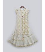 White Floral Print Kurti Sharara