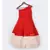 Red and Peach Georgette Dress