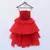 Red Net High Low Gown