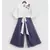 Tie Knote Top with Blue Stripes Pant
