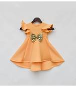 Peach Sequins High Low Dress