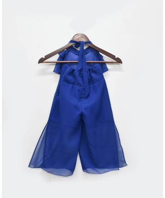 Blue Georgette Jumpsuit For Girls 2