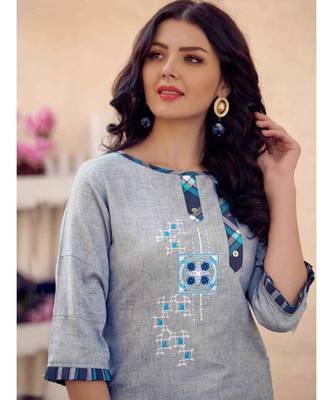 Embroidered Cotton Kurti with Matching Palazzo 2