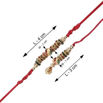 Designer Classic look  Hanging Bhabhi Rakhi  With Roli Chawal And  Greeting Card 3