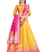  Women's Silk Blend Semi-stitched Lehenga Choli 