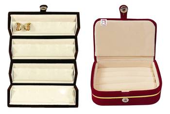 atorakushon   Satin Combo Makeup Pouch Necklace Jewellery Wardrobe Organizer Vanity Travel Kit Bag For Women's (Pink) 5