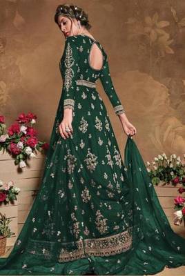 GreenSoft Net Anarkali Gwon Style Suit with Heavy Embroidey and Rich Look 2
