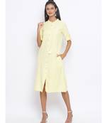 plain Yellow Cotton   Dress