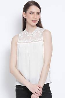 plain White Viscose   Top