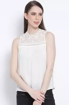plain White Viscose   Top
