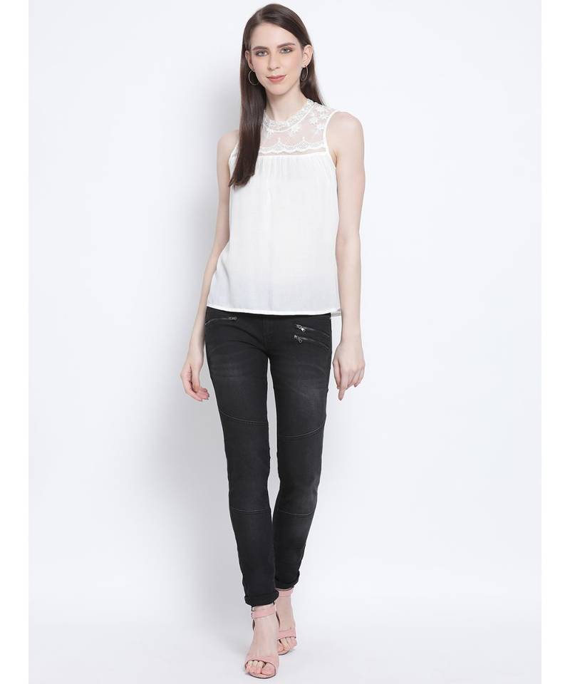 plain White Viscose   Top
