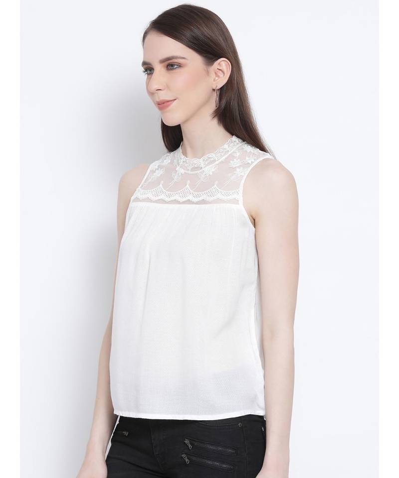 plain White Viscose   Top