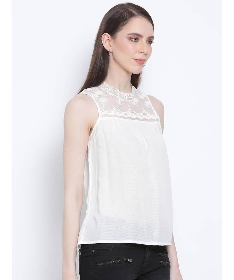 plain White Viscose   Top