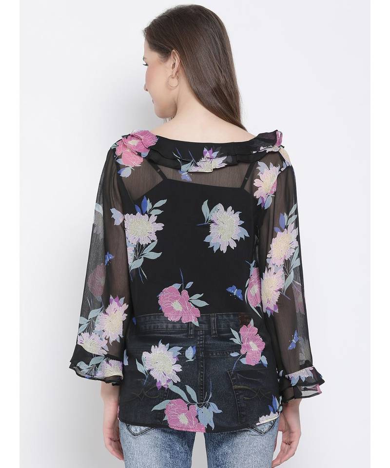 printed Multicolor Polyester   Top