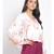 printed White Polyester   Top