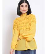 plain Yellow Polyester   Top