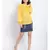 plain Yellow Polyester   Top