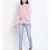 plain Pink Polyester   Top
