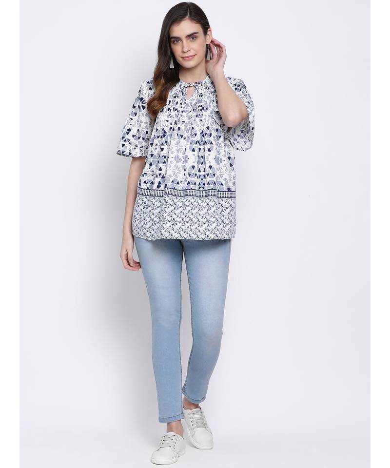 printed Multicolor Viscose   Tunic