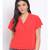 plain Red Polyester   Shirt