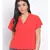 plain Red Polyester   Shirt