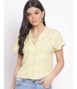 printed Yellow Polyester   Shirt